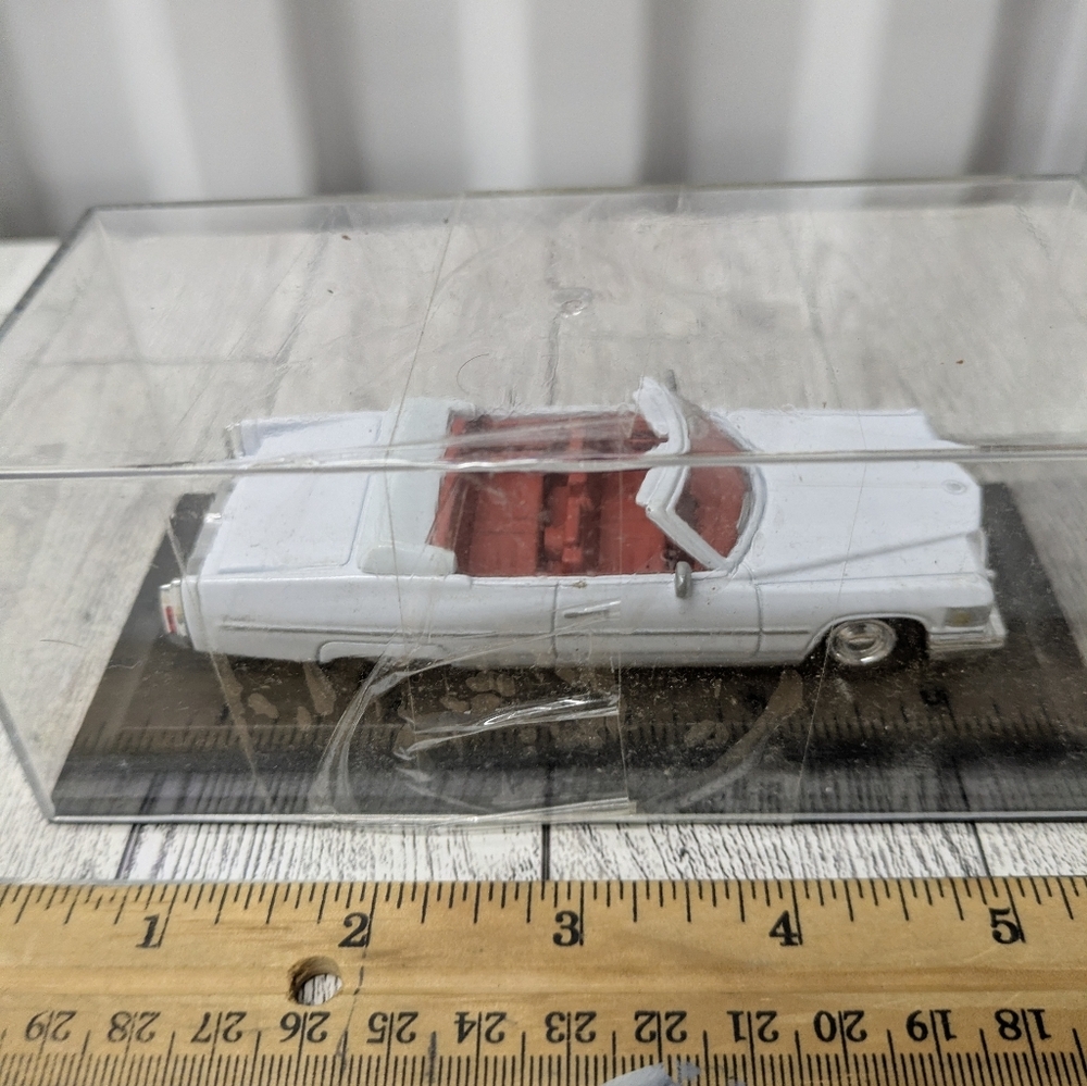 cadillac White Convertible Model Car with Red Interior